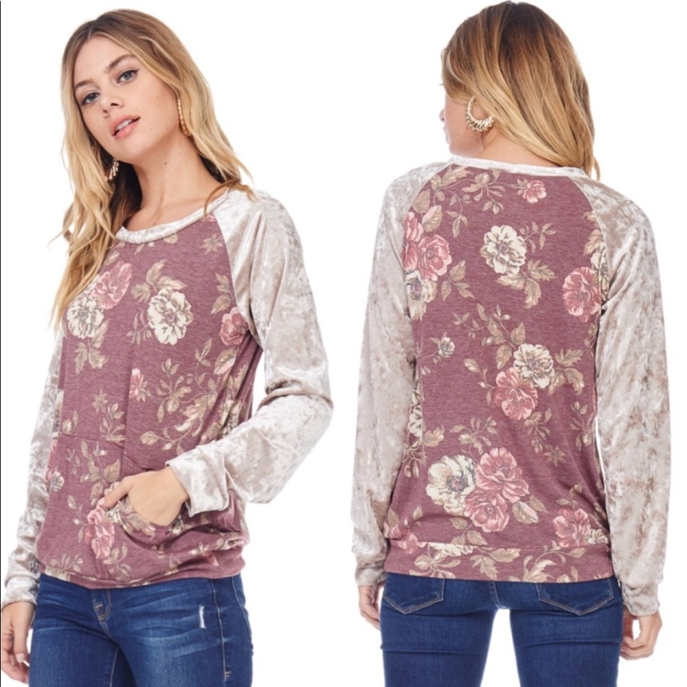 Sale! Make offer! Floral Crew Neck Sweater Top